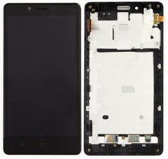Дисплей (экран) Xiaomi Redmi Note с тачскрином и рамкой в сборе, черный