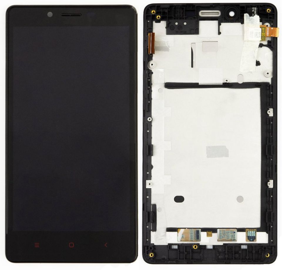 Дисплей (экран) Xiaomi Redmi Note с тачскрином и рамкой в сборе, черный