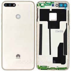 Задняя крышка Huawei Y6 2018 ATU-L11, ATU-LX3, ATU-L21, ATU-L22, Honor 7A AUM-L29, AUM-AL29, золотистая