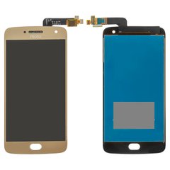 Дисплей (экран) Motorola XT1685 Moto G5 Plus XT1680, XT1684, XT1687 с тачскрином в сборе, золотистый