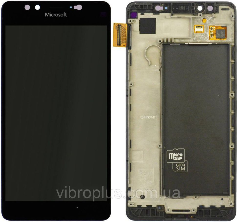 Дисплей (екран) Microsoft 950 Lumia Dual Sim (RM-1118, RM-1104) з тачскріном і рамкою в зборі, чорний
