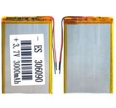 Универсальная аккумуляторная батарея (АКБ) 2pin, 4.0 X 60 X 90 мм (406090), 4000 mAh