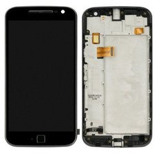 Дисплей (екран) Motorola XT1640 Moto G4 Plus, XT1641, XT1643, XT1644 з тачскріном і рамкою в зборі, чорний