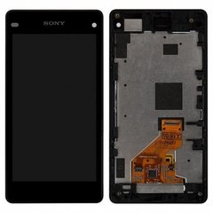 Дисплей (екран) Sony D5503 Xperia Z1 Compact з тачскріном і рамкою в зборі, чорний