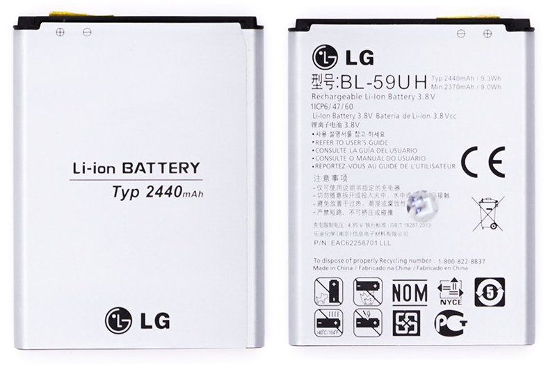 Акумуляторна батарея (АКБ) LG BL-59UH для G2 mini, D618, D620R, D315, F70, 2440 mAh