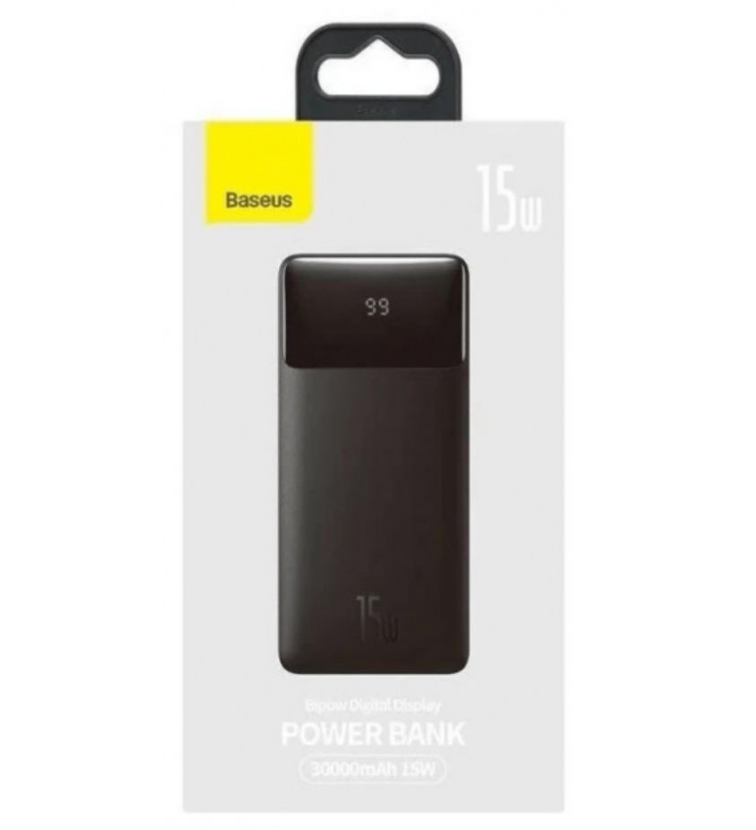 Power Bank Baseus Bipow Digital Display 15W повербанк 30000 mAh, чорний