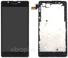 Дисплей (экран) Microsoft 435, 532 Lumia с тачскрином и рамкой в сборе, черный