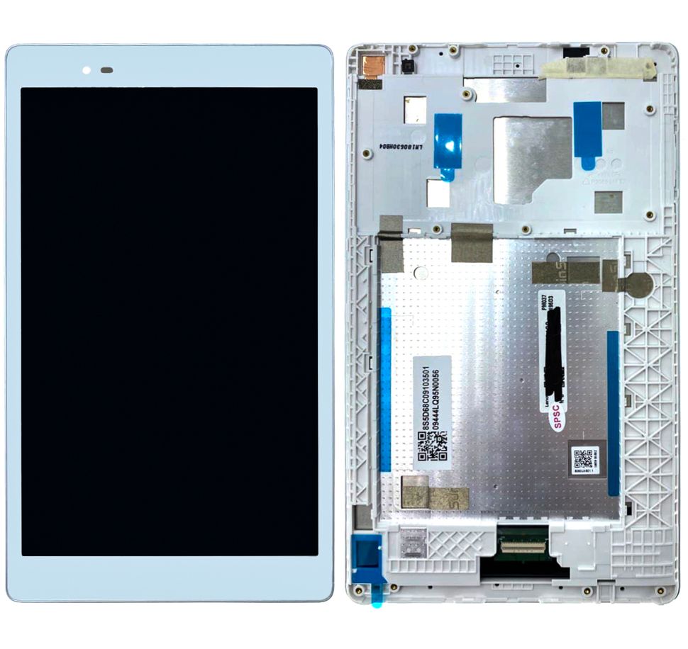 Дисплей (экран) 8” Lenovo Tab 3 Plus TB-8703X, TB-8703F с тачскрином и рамкой в сборе, белый
