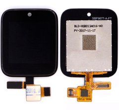Дисплей (екран) для смарт годин Smart Watch F1 (p / n: FPC-HSB013A016-A1 SBF9877-1.3-A-HLT) з тачскріном в зборі, чорний