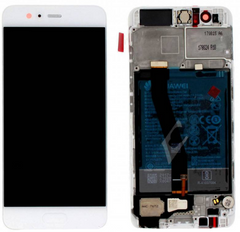 Дисплей (экран) Huawei P10 (VTR-L09, VTR-L29) с тачскрином и рамкой в сборе, белый