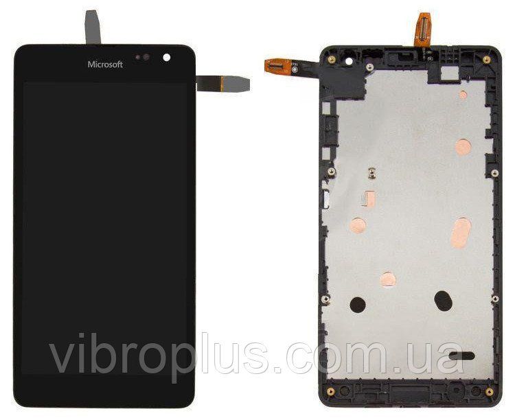 Дисплей (екран) Microsoft 535, 535 Lumia Dual Sim (CT2C1607FPC-A1) з тачскріном і рамкою в зборі, чорний