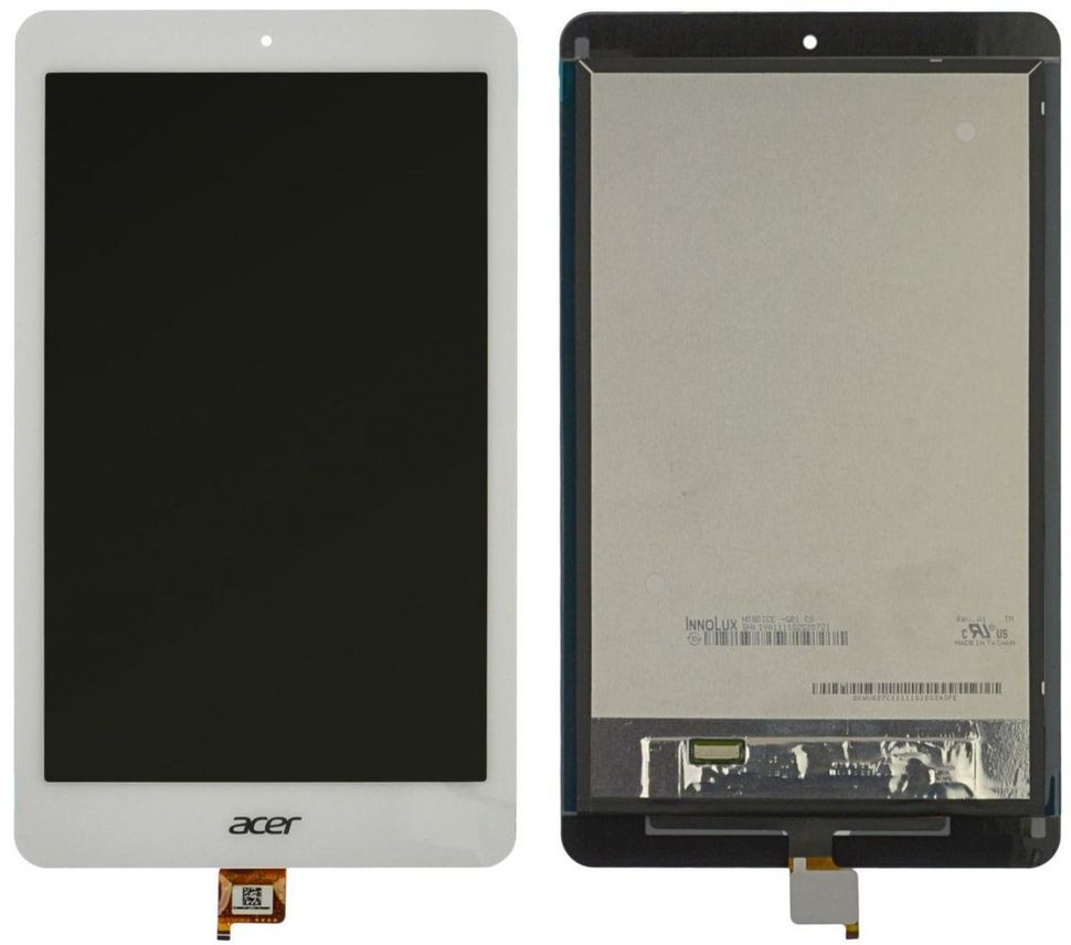 Дисплей (экран) 8” Acer B1-820 Iconia One с тачскрином в сборе, белый