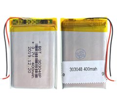 Батарея 3.0 X 30 X 48 мм універсальна 303048, 2 pin, 400 mAh