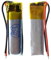 Универсальная аккумуляторная батарея (АКБ) 2pin, 3.0 X 07 X 28 мм (Аналог: 300728, 280730), 200 mAh