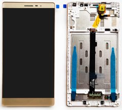Дисплей (экран) 6.4" Lenovo Phab 2 PB2-650M с тачскрином и рамкой в сборе, золотистый
