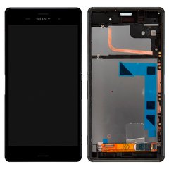 Дисплей (экран) Sony D6603 Xperia Z3 D6643, D6653, D6616, SO-01G, SOL26 с тачскрином и рамкой в сборе, черный