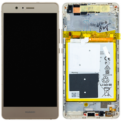 Дисплей Huawei P9 Lite, G9 Lite, Honor 8 Smart з тачскріном, рамкою і батареєю ORIG, золотистий
