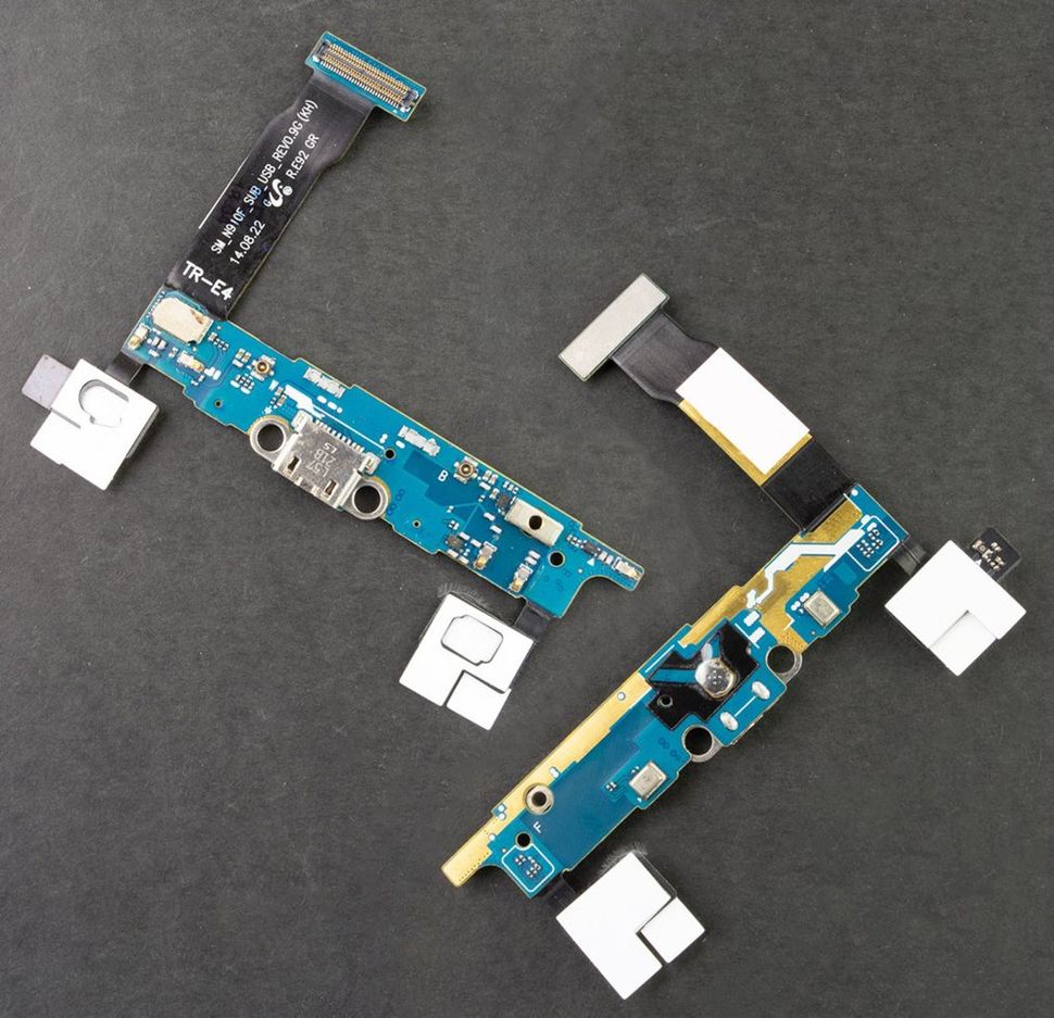 Шлейф Samsung N910F Galaxy Note 4, з коннектором зарядки і компонентами