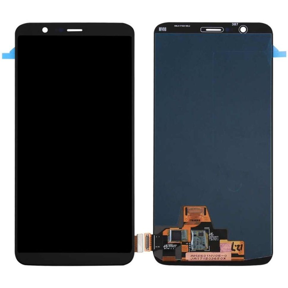 Дисплей (екран) OnePlus 5T (A5010) з тачскріном в зборі OLED, чорний