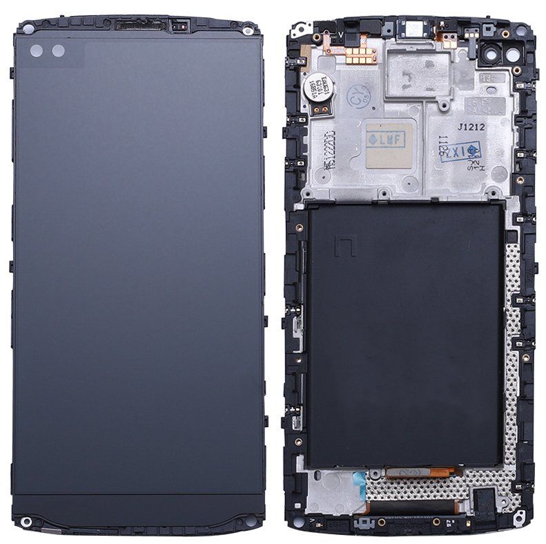Дисплей (экран) LG H900 V10, H901, H960A, H960AR, H960TR, H960YK с тачскрином и рамкой в сборе, черный