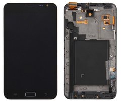 Дисплей (экран) Samsung N7000, i9220, Galaxy Note, Note 1 с тачскрином и рамкой в сборе ORIG, черный