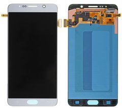 Дисплей (экран) Samsung Galaxy Note 5 N920, N920T, N920H, N920I, AMOLED с тачскрином в сборе ORIG, серебристый