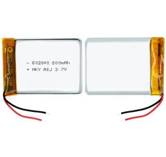 Универсальная аккумуляторная батарея (АКБ) 2pin, 6.0 x 20 x 40 мм (602040), 800 mAh