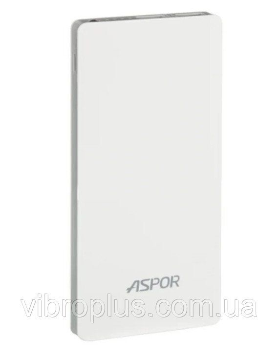Power Bank Aspor A341 (10000 mAh) сіро-білий, зовнішній акумулятор