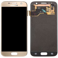 Дисплей (экран) Samsung G930F, G930FD, G930W8 Galaxy S7 OLED с тачскрином в сборе, золотистый