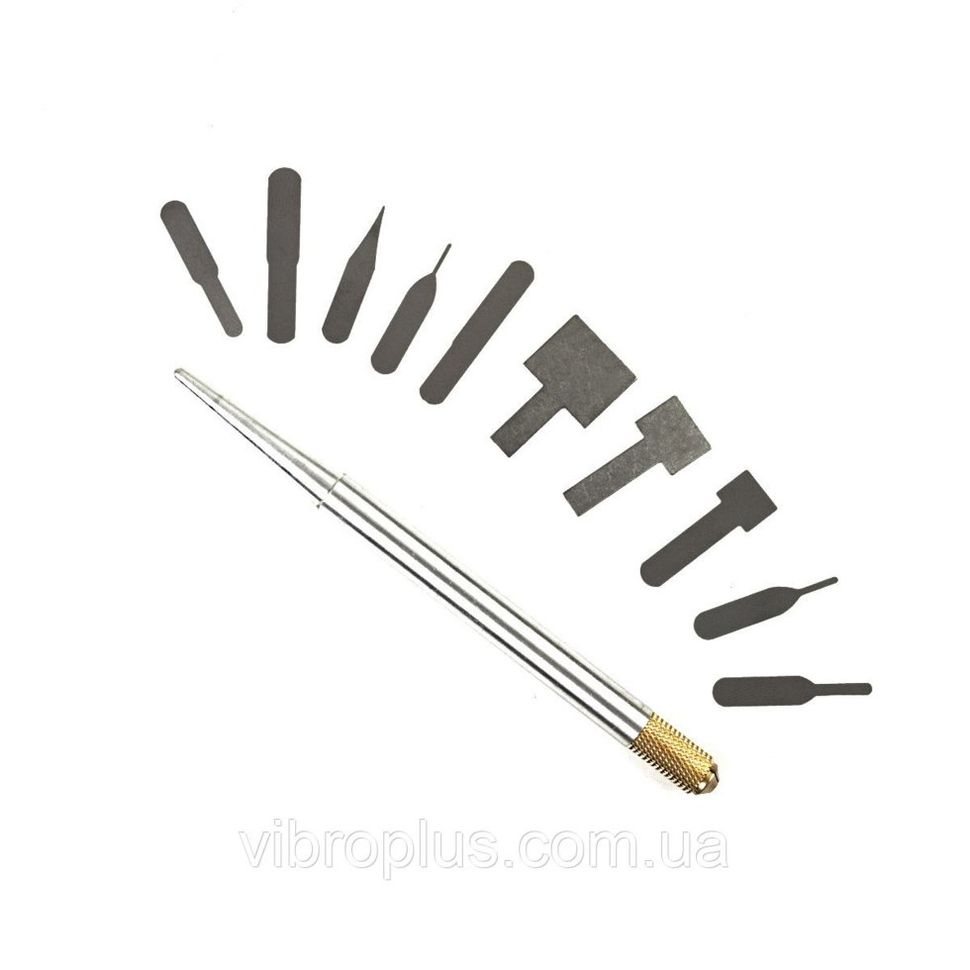 Набір інструментів AIDA A-800 / W120 (ручка з цангою, 10 тонких металевих лопаток)