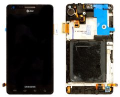 Дисплей (екран) Samsung I997 Infuse 4G з тачскріном і рамкою в зборі, чорний