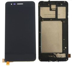 Дисплей (экран) LG X230 K7 2017 с тачскрином и рамкой в сборе, черный