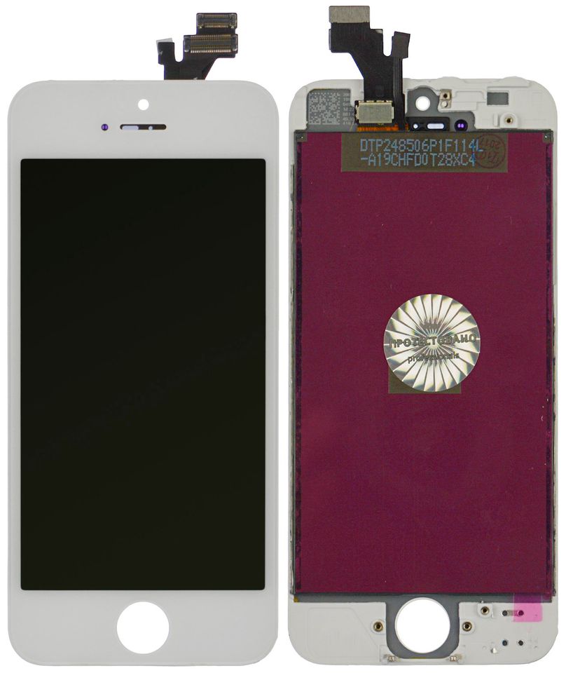 Дисплей (екран) Apple iPhone 5 з тачскріном і рамкою в комплекті (On-Cell), білий