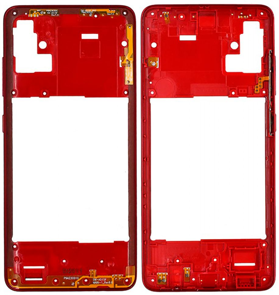 Средняя часть корпуса для Samsung A515 Galaxy A51 (2020), красная