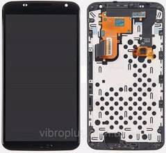 Дисплей (екран) Motorola Nexus 6 Google XT1100, XT1103 з тачскріном і рамкою в зборі, чорний