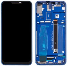 Дисплей (экран) Lenovo Z5 2018 (L78011, L78012) с тачскрином и синей рамкой в сборе ORIG, черный