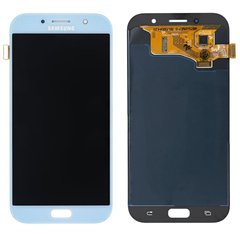 Дисплей (экран) Samsung A720F, A720DS Galaxy A7 (2017) OLED с тачскрином в сборе, голубой
