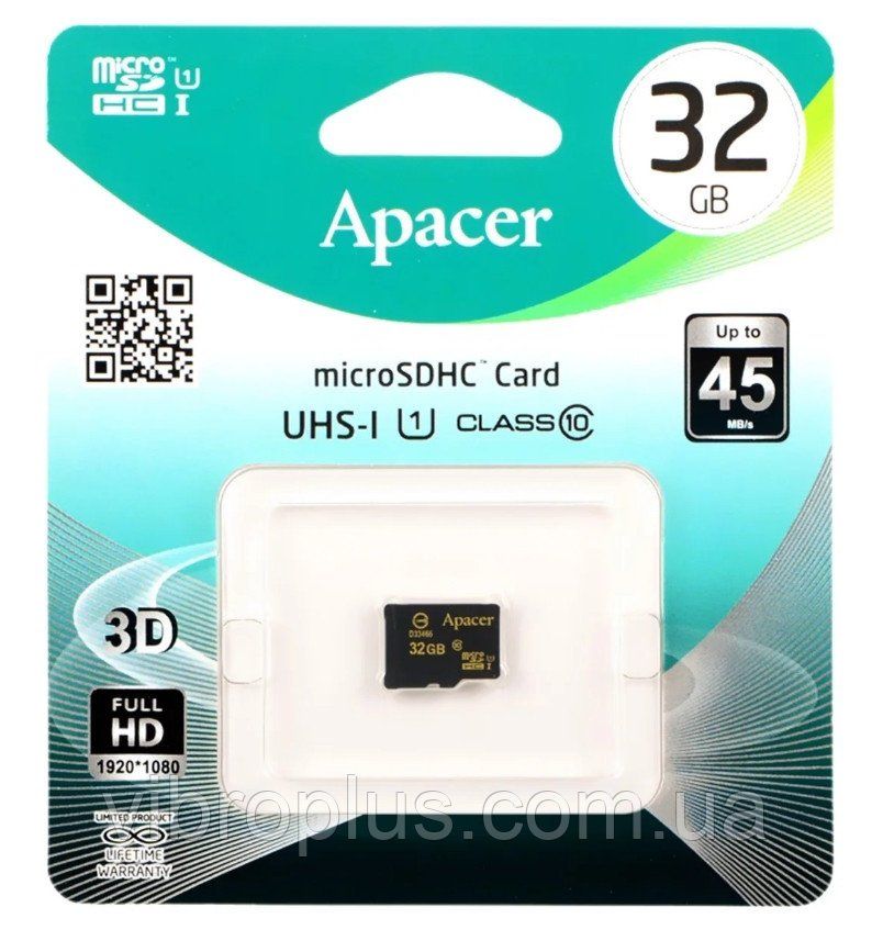 Карта пам'яті micro-SD 32Gb Apacer class 10