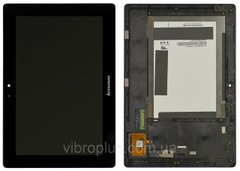 Дисплей (экран) 10.1” Lenovo IdeaPad S6000 с тачскрином и рамкой в сборе, черный