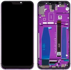 Дисплей (екран) Lenovo Z5 2018 (L78011, L78012) з тачскріном і фіолетовою рамкою в зборі ORIG, чорний