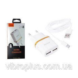 Сетевое зарядное устройство Aspor A828 Dual, белый