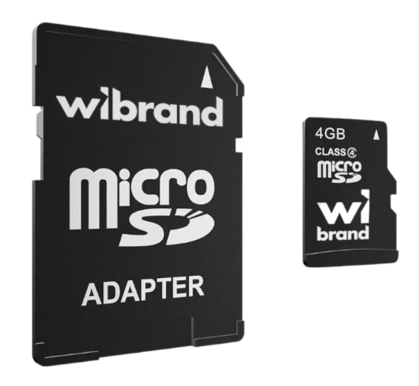Карта пам'яті microSD Wibrand 4Gb class 4 + SD-адаптер