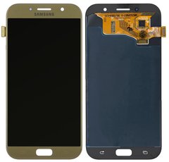 Дисплей (экран) Samsung A720F, A720DS Galaxy A7 (2017) OLED с тачскрином в сборе, золотистый