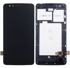 Дисплей (экран) LG X240 K8 Dual Sim 2017 X300, M200, US215, LGM-K120L с тачскрином и рамкой в сборе ORIG, черный