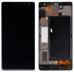 Дисплей (екран) Nokia 730 Lumia з тачскріном і рамкою в зборі, чорний