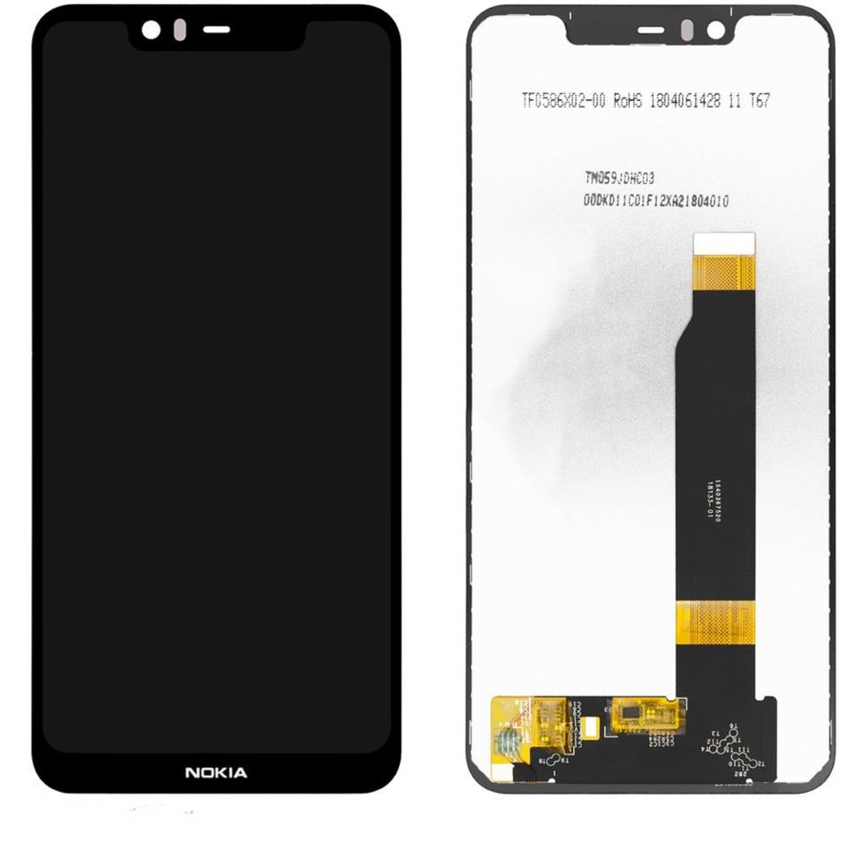 Дисплей (екран) Nokia 5.1 Plus Dual Sim (TA-1109), HMD Nokia X5 (2018) з тачскріном в зборі, чорний