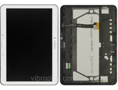 Дисплей (экран) 10.1” Samsung T530 Galaxy Tab 4, T531, T535 с тачскрином и рамкой в сборе, белый