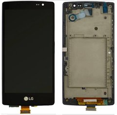 Дисплей (экран) LG H422 Spirit Y70, H440, H442, H420 с тачскрином и рамкой в сборе, черный