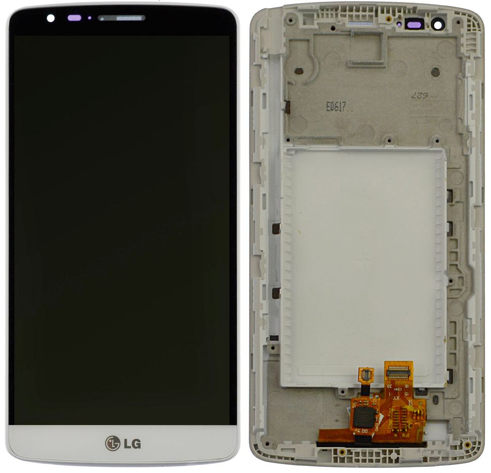 Дисплей (экран) LG D690 G3 Stylus, D693 с тачскрином и рамкой в сборе, белый