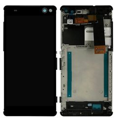 Дисплей (екран) Sony E5506 Xperia C5 Ultra, E5533, E5553, E5563 з тачскріном і рамкою в зборі ORIG, чорний